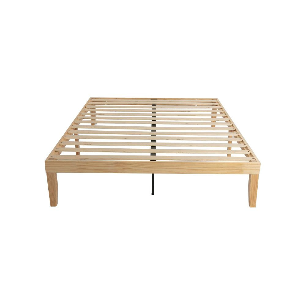 Warm Wooden Natural Bed Base Frame - King Single