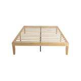 Warm Wooden Natural Bed Base Frame - Queen