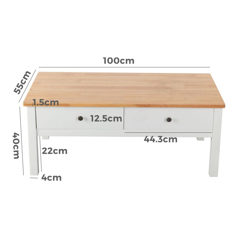 Sleek Natural Wood Rectangle Coffee Table