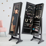 La Bella Black Mirror Jewellery Cabinet LOWE 146cm Organiser 2 Drawers