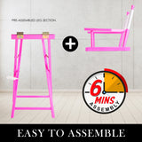 La Bella Pink Folding Tall Chair DARK HUMOR Movie Director 75cm