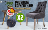 La Bella 2 Set Black (Charcoal) French Provincial Dining Chair Amour Oak Leg