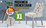 La Bella Cream French Provincial Dining Chair Amour Oak Leg