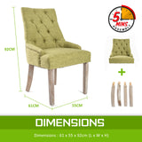 La Bella 2 Set Green French Provincial Dining Chair Amour Oak Leg