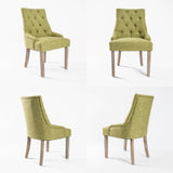 La Bella Green French Provincial Dining Chair Amour Oak Leg