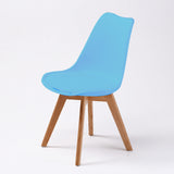 La Bella 4 Set Grey Blue Retro Dining Cafe Chair Padded Seat