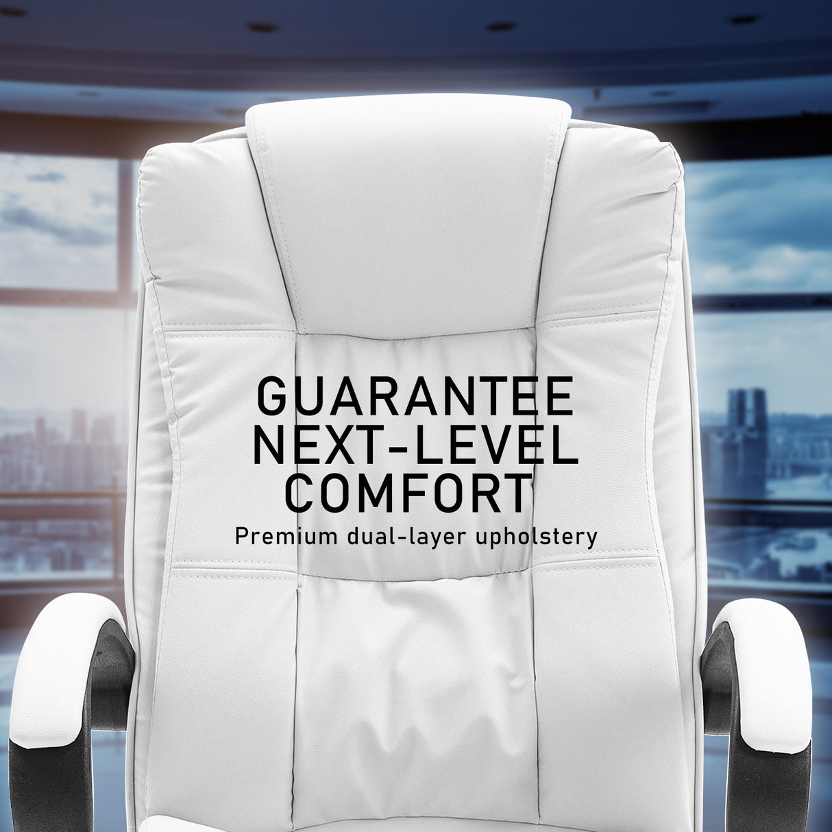 La Bella White Executive Office Chair Sage Dual-Layer Seat