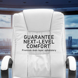 La Bella White Executive Office Chair Sage Dual-Layer Seat