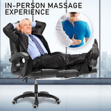 La Bella Black Massage Footrest Ergonomic Executive Office Chair