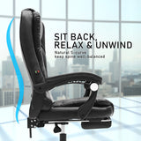 La Bella Black Massage Footrest Ergonomic Executive Office Chair