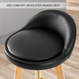 La Bella 2 Set 72cm Black Wooden Bar Stool Leila Leather