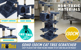 Paw Mate 130cm Blue Cat Tree Soho Multi Level Scratcher