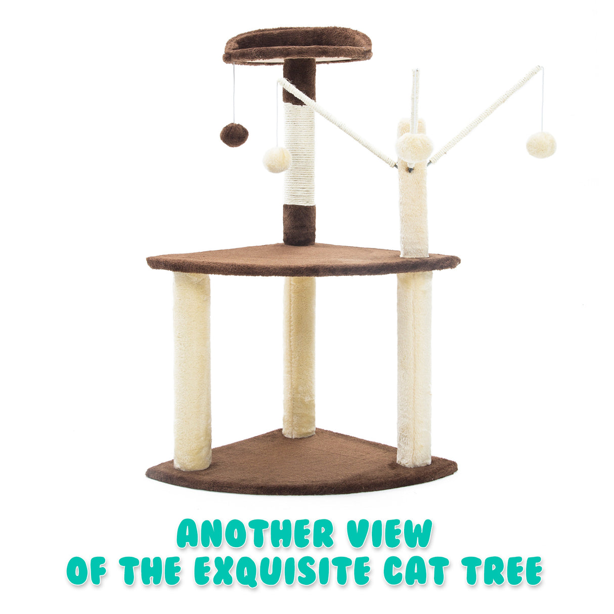 Paw Mate 96cm Brown Cat Tree Luna Multi Level Scratcher