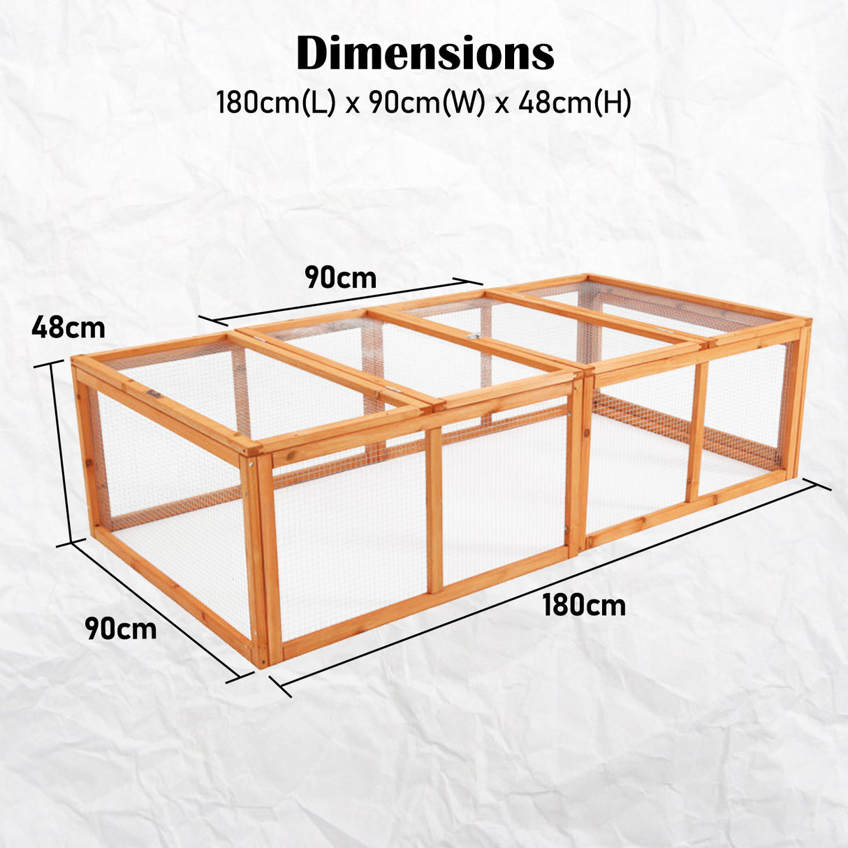 Paw Mate 180 x 90 x 48cm Chicken Coop Run Extension Rabbit Hutch Cage