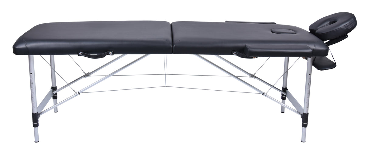 YES4HOMES 2 Fold Portable Aluminium Massage Table Massage Bed Beauty Therapy Black