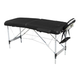 YES4HOMES 2 Fold Portable Aluminium Massage Table Massage Bed Beauty Therapy Black