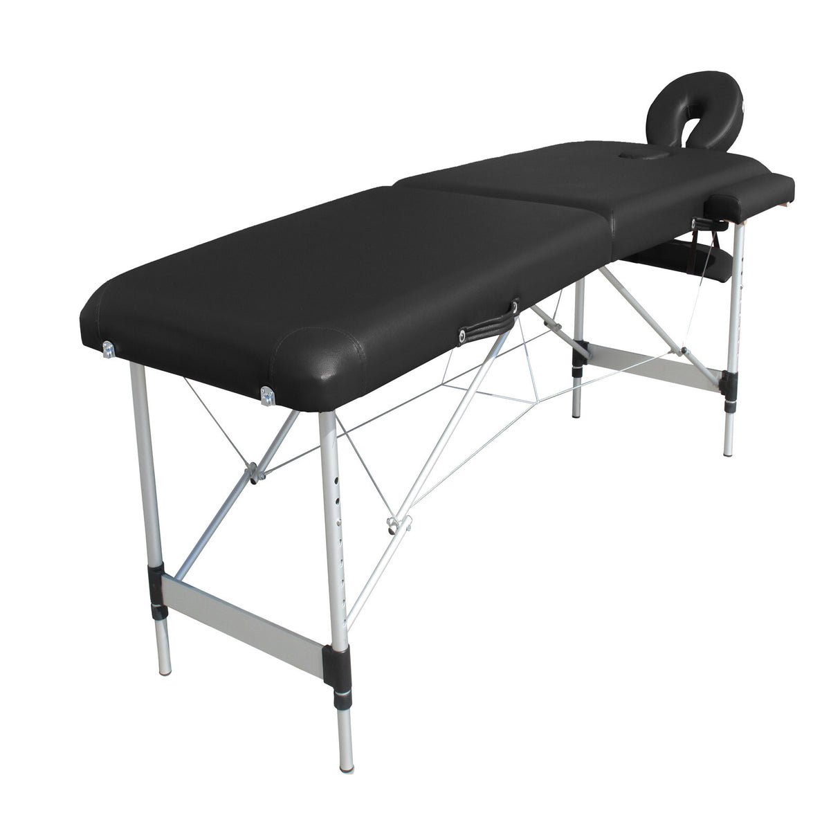 YES4HOMES 2 Fold Portable Aluminium Massage Table Massage Bed Beauty Therapy Black