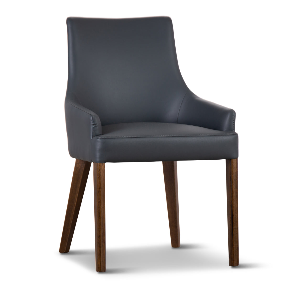 Tuberose Dining Chair PU Leather Solid Acacia Timber Wood Furniture - Dark Grey