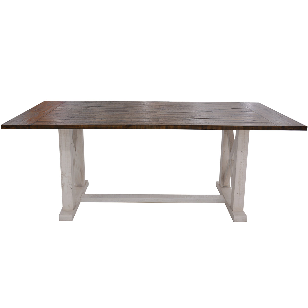 Erica Dining Table 200cm Solid Acacia Timber Wood Hampton Furniture Brown White