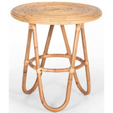 Crocus Rattan Round Side Sofa End Table 55cm - Natural