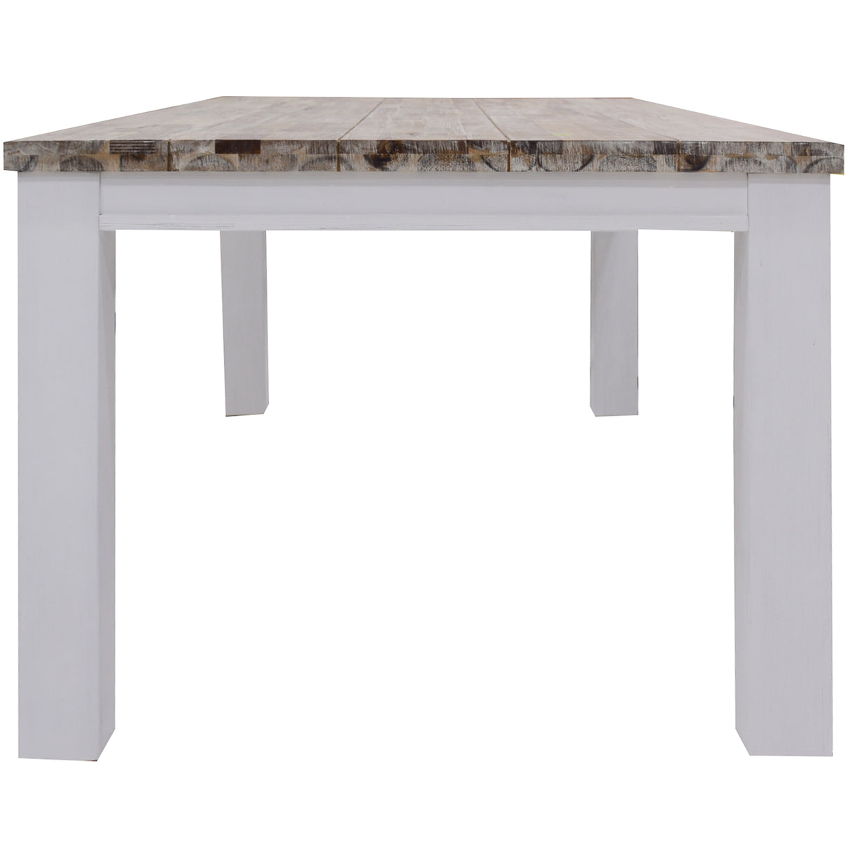 Plumeria Dining Table 190cm Solid Acacia Wood Home Dinner Furniture -White Brush