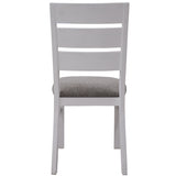 Plumeria Dining Chair Set of 6 Solid Acacia Wood Dining Furniture - White Brush