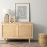 Martina Buffet Table Sideboard 100cm 2 Door Solid Mango Wood Storage Cabinet