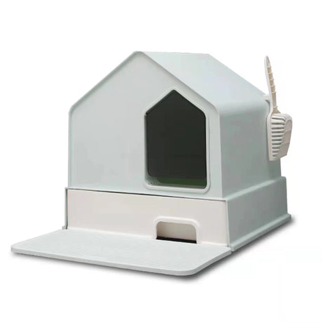 Petwiz Enclosed Cat Litter Box House – Green