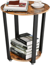 VASAGLE Round Side Table with Shelf