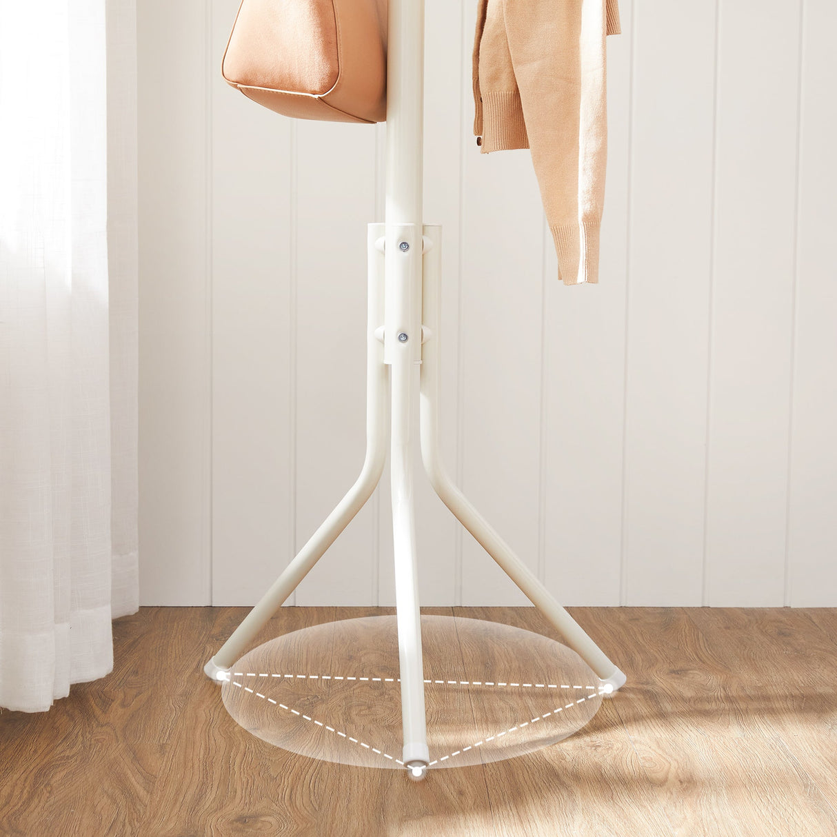 SONGMICS Metal Coat Rack Creamy White