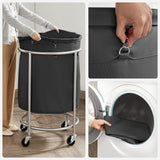 SONGMICS Laundry Basket with Wheels Black