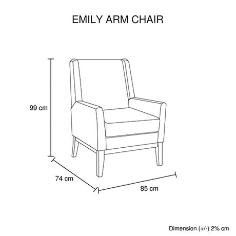 Armchair in Beige Colour Lounge Accent Chair Upholstered Fabric with Wooden leg