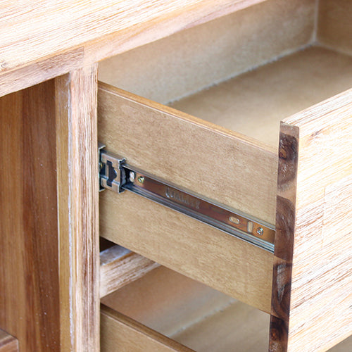 Buffet Sideboard in Oak Colour Constructed with Solid Acacia Wooden Frame Storage Cabinet with Drawers