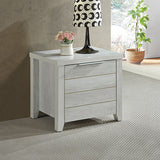 Bedside Table 2 drawers Storage Table Night Stand MDF in White Ash