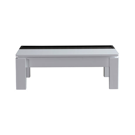 Coffee Table High Gloss Finish Lift Up Top MDF Black & White Colour Interior Storage