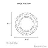 Wall Mirror Sparkling Crush Crystal MDF Silver And Grey MRR-01