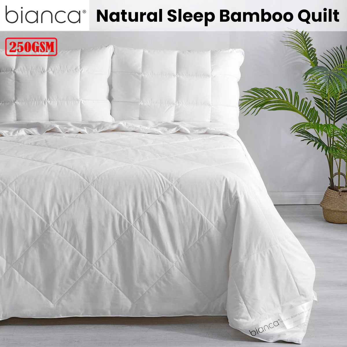 Bianca 250GSM Natural Sleep Bamboo Summer Quilt King