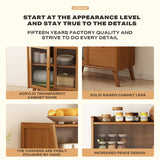 Modern Bamboo Kitchen Sideboard Storage Cabinet Cupboard Tea Cabinet