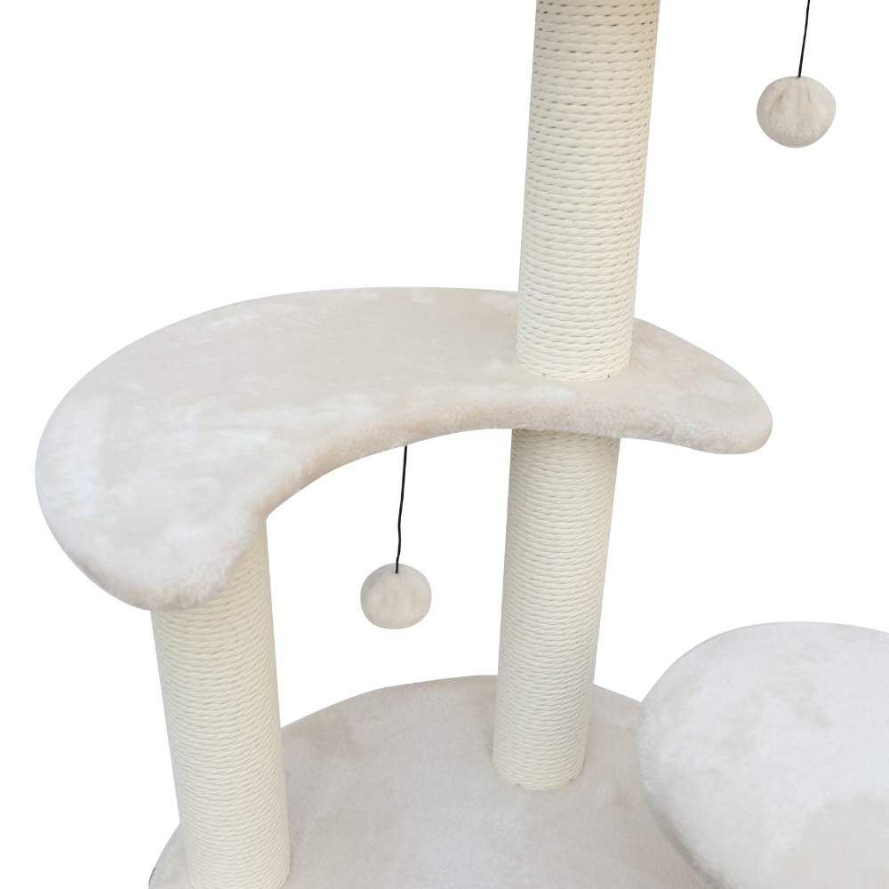 5-Platform Plush and Wicker Cat Tree