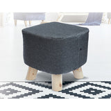 Fabric Ottoman Foot Stool Rest Pouffe Footstool Wood Storage Padded Seat