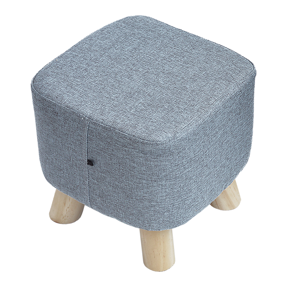 Fabric Ottoman Foot Stool Rest Pouffe Footstool Wood Storage Padded Seat