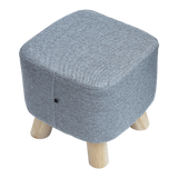 Fabric Ottoman Foot Stool Rest Pouffe Footstool Wood Storage Padded Seat