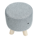 Fabric Ottoman Foot Stool Rest Pouffe Footstool Wood Storage Padded Seat