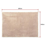 200x140cm Floor Rugs Large Shaggy Rug Area Carpet Bedroom Living Room Mat - Beige