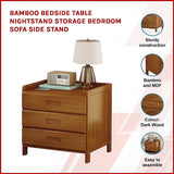 Bamboo Bedside Table Nightstand Storage Bedroom Sofa Side Stand