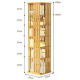 360 Rotating Bookshelf Bamboo Storage Display Rack Shelving in Wood