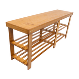 Bamboo Shoe Rack Wooden Bench Storage Organiser Cabinet Holder Stool