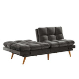 Alexa 3 Seater Velvet Sofa Bed Futon Charcoal