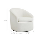 Carrie White Boucle Swivel Chair