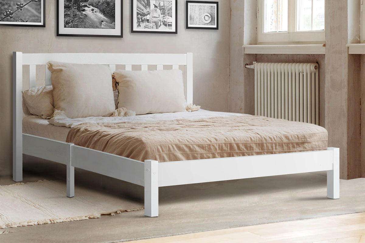 Artiss Wooden Bed Frame Queen Size Pine Timber Mattress Base Bedroom